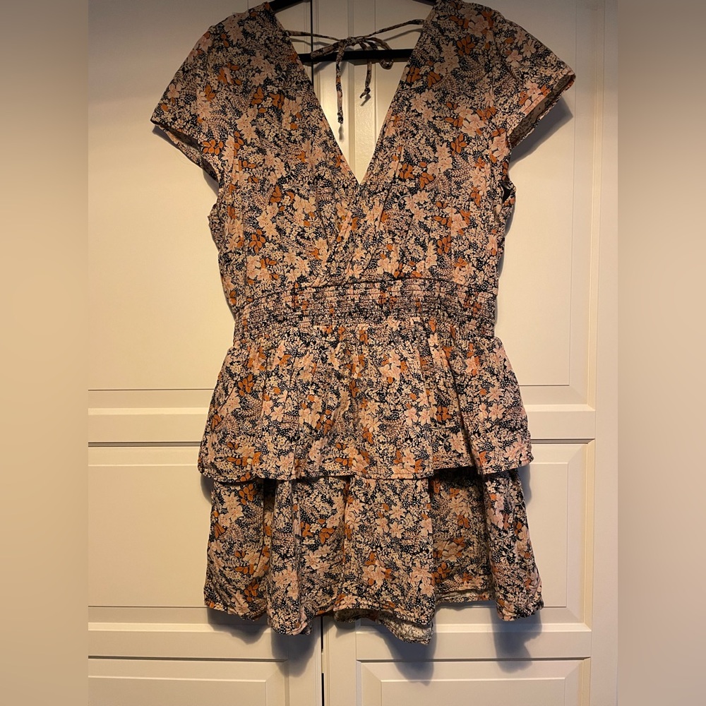 American Eagle Plunge Open Back Floral Dress